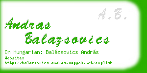andras balazsovics business card