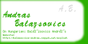 andras balazsovics business card